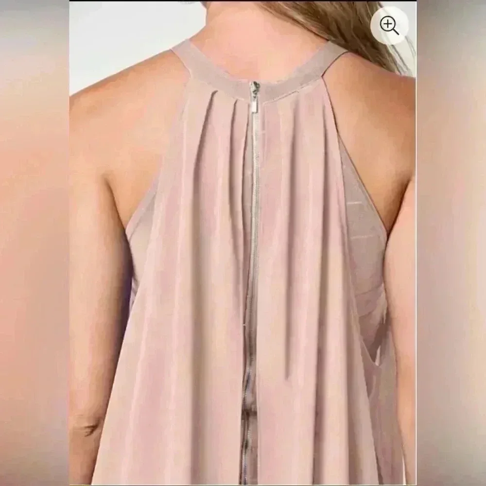 🌸VENUS Chiffon Overlay Bandage Bodycon Pink Dress Sleeveless Sexy Slimmi… - Picture 14 of 16
